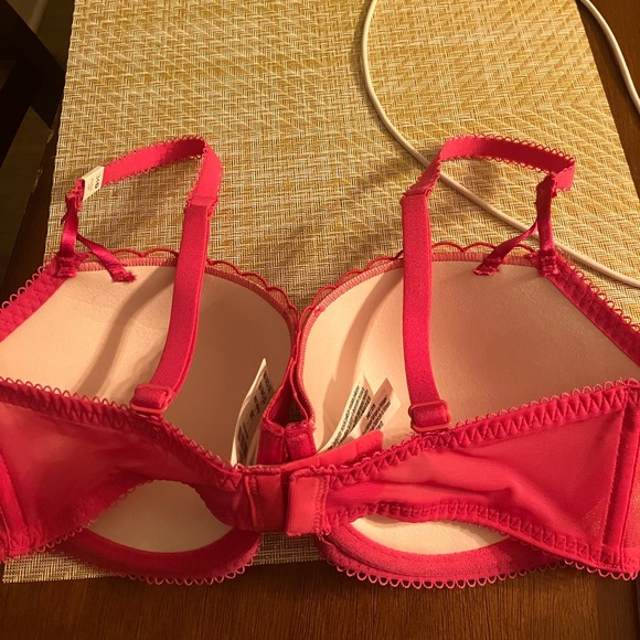 🔥VS Pink Wink push up lace balconette bra sz 34D NWT - Picture 5 of 13